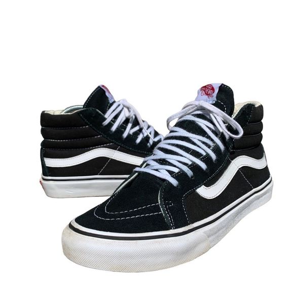 Vans Other - VANS High top Black Leather Sneakers - Men’s size 8.5 Women’s size 10 Classic